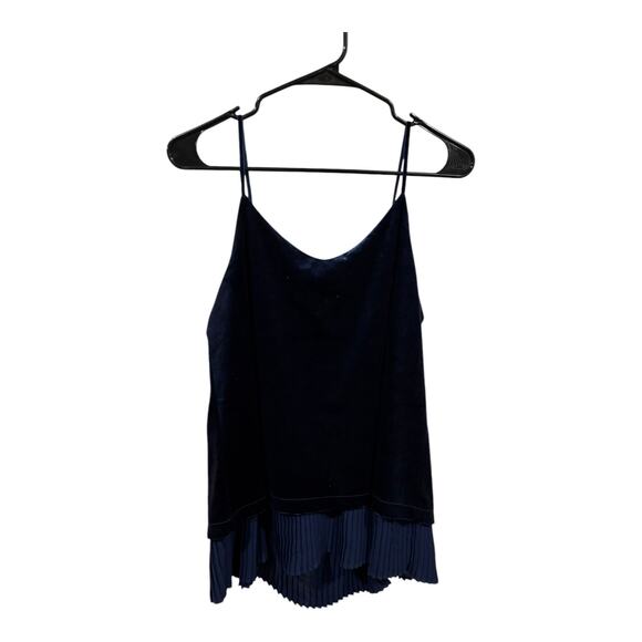 NWT Rose + Olive Womens Size Small Tank Top Navy Blue‎ Velvet Layered - Picture 4 of 8